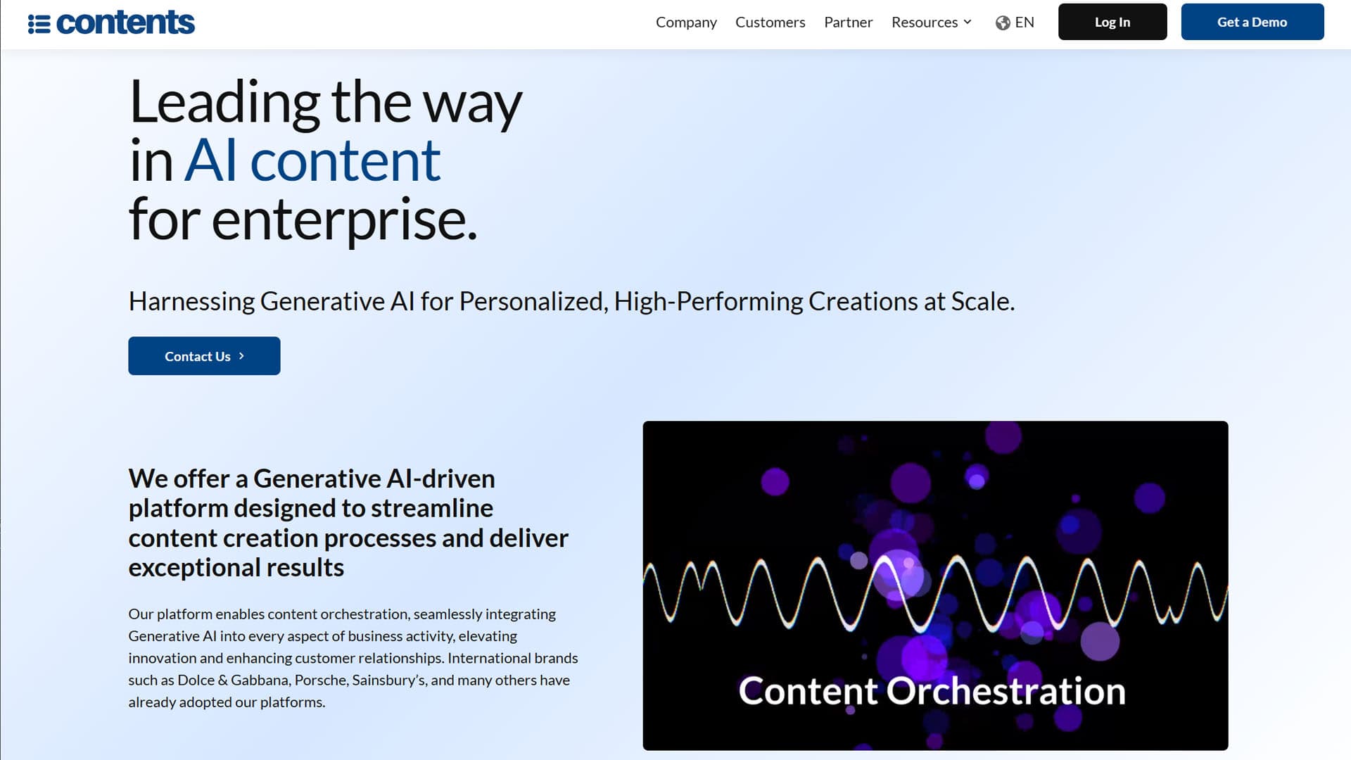 Leading the way in AI Content Orchestration for Enterprises | Contents