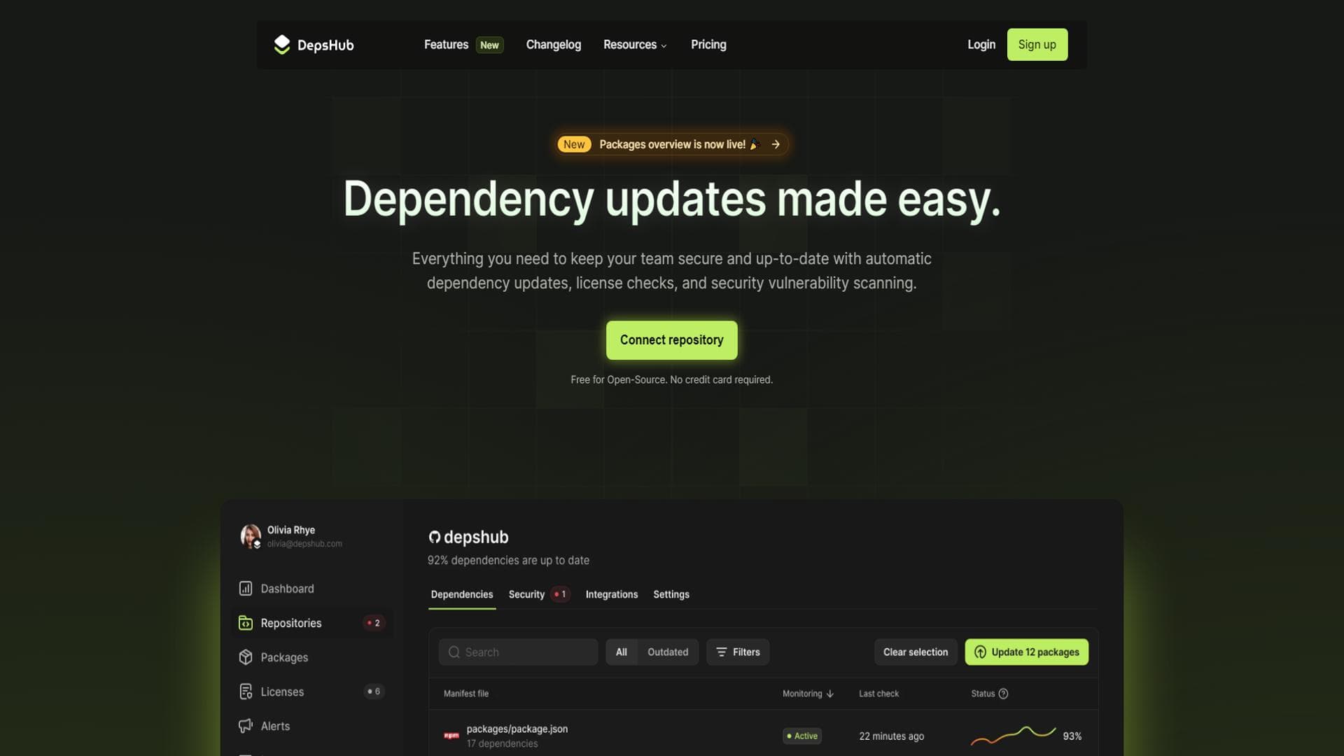 DepsHub - Dependency updates made easy.