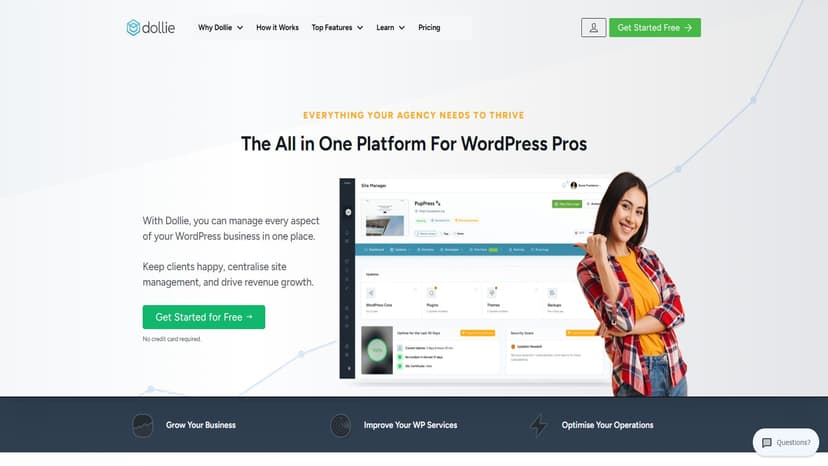 Dollie - Dollie是一个为WordPress代理商设计的综合管理平台，帮助集中管理网站并推动业务增长。