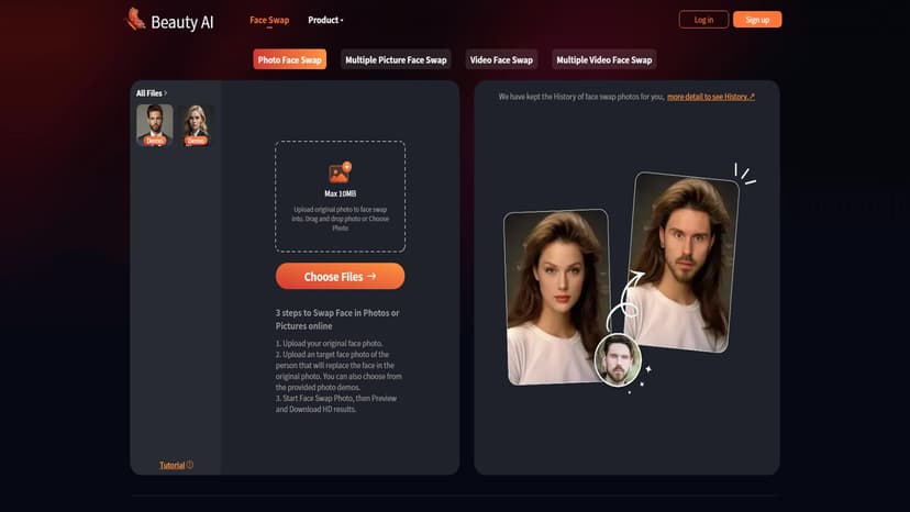 Photo&Picture Face Swap - Photo&Picture Face Swap是一款基于AI技术的图片和照片面部交换工具，用户可以使用它将两张图片中的脸部进行交换。