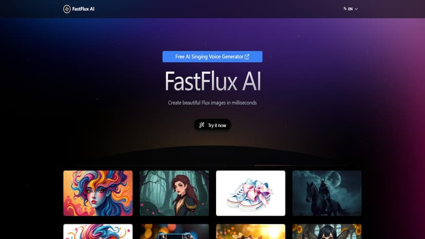 FastFlux AI - FastFlux AI是一款无需注册的在线图像生成工具，支持无限创作和快速迭代。它可以在毫秒级别内创建出美丽且独特的图像。
