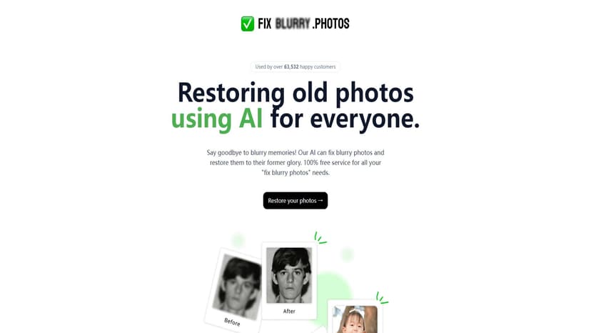 Face Photo Restorer - 使用人工智能技术修复旧照片，修复模糊和损坏的图片。
