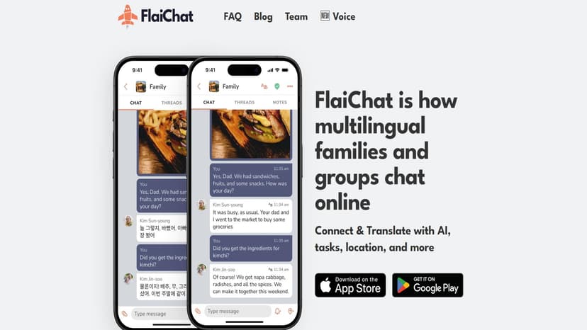 FlaiChat - FlaiChat是一款专为多语言家庭和群体设计的聊天应用，支持自动翻译和任务管理。