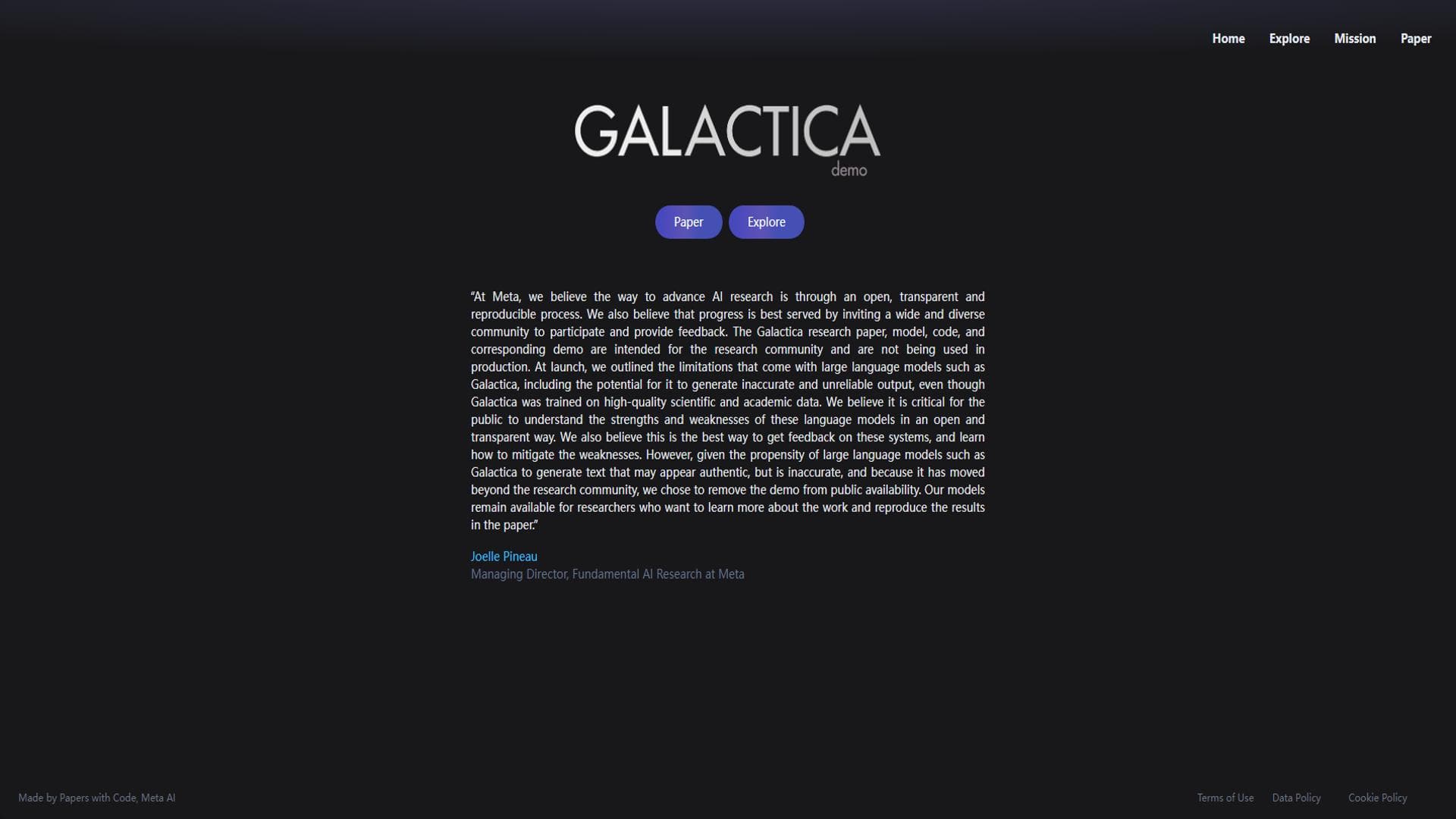 Galactica Demo