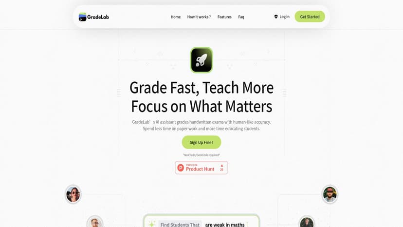 GradeLab - GradeLab利用AI助手以人类般的准确性自动评分手写考试，减少文书工作，增加教育时间。