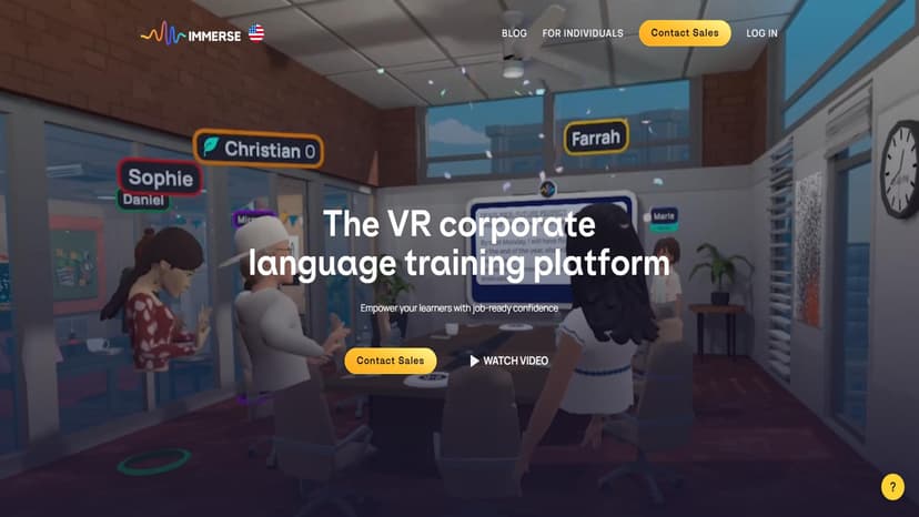IMMERSE - IMMERSE 是一款融合 VR、人工智能和線上教師領導的課程，旨在為學習者提供有趣、實用的技能培養體驗，並以可衡量的 ROI 作為回報。