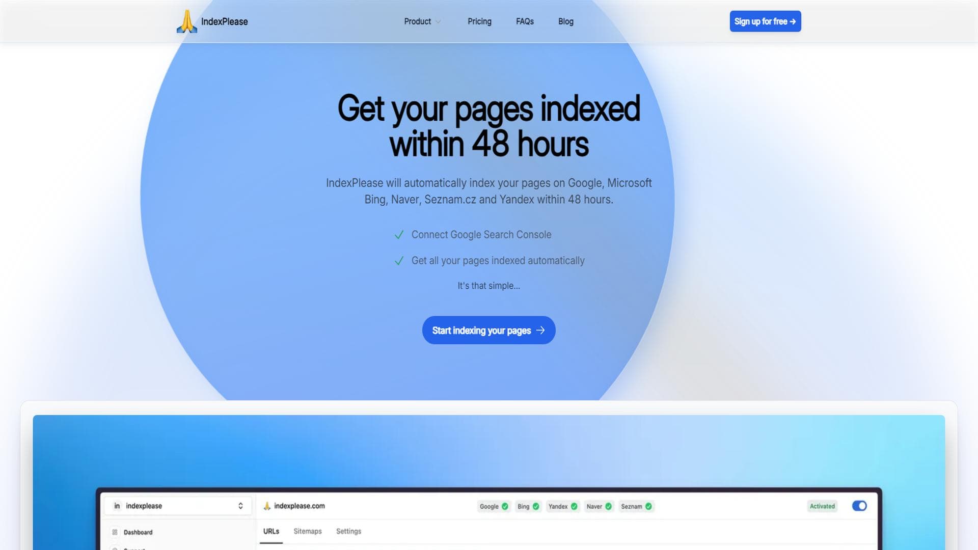 Index your pages within 48 hours