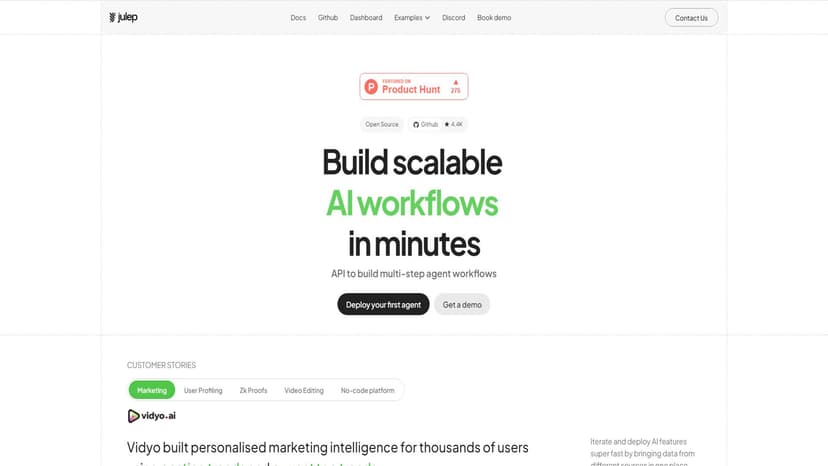 Julep AI - 快速构建AI流程，可视化任务编排。