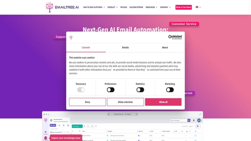 EmailTree.ai - EmailTree.ai 是一款领先的 AI 电邮自动化平台，旨在在2024年为您的客户服务体验带来极大改进。