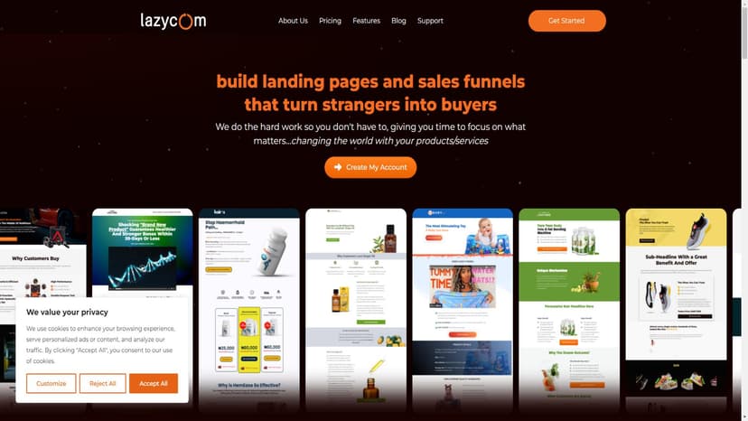 Lazycom App - Lazycom App 是一款帮助电商业务在线增长的智能工具，简化了创建高转化率着陆页和销售漏斗的过程。