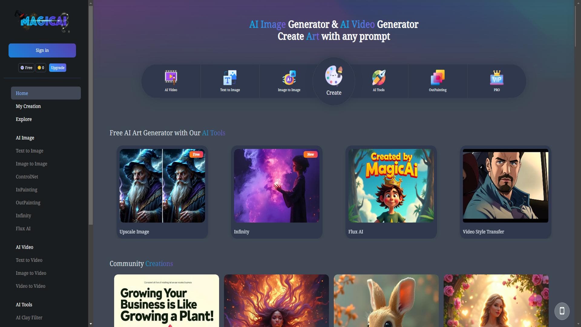 MagicAI - Free AI Image, AI Video, AI Tools, Anime Art