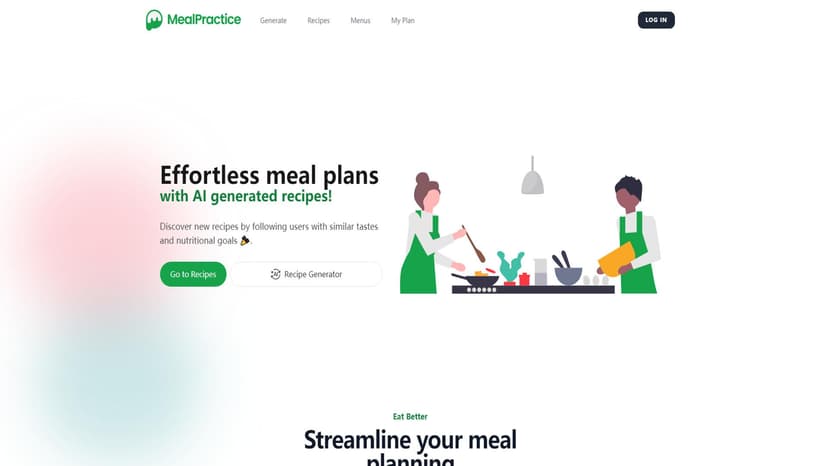 MealPractice - MealPractice是一款AI生成菜谱和饮食计划的工具，旨在简化您的烹饪体验。它可以为您提供个性化的食谱建议、组织周餐计划，并帮助您购物。