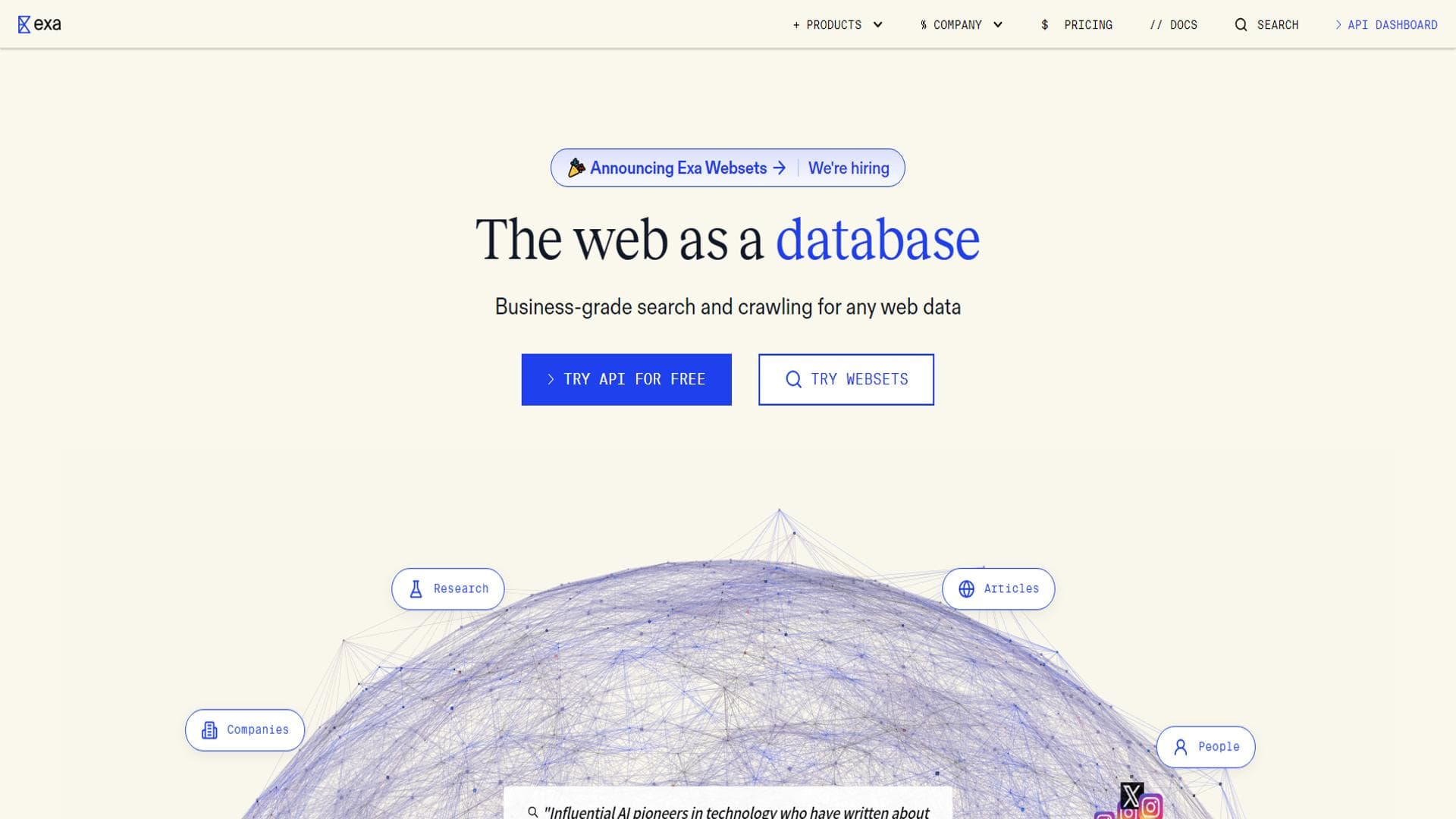 Exa | Web API for AI