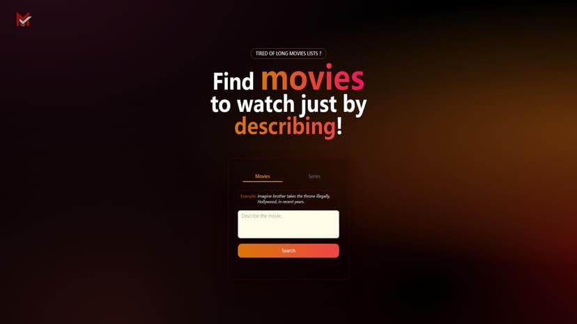 MovieUncover - 通过简单描述电影内容，获取匹配的电影推荐。