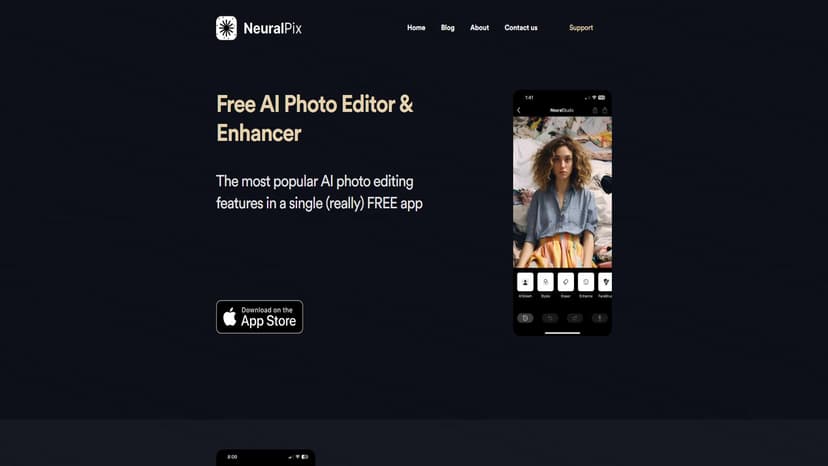 NeuralPix - NeuralPix是一款免费的AI照片编辑应用，集成了多种流行的AI编辑功能。