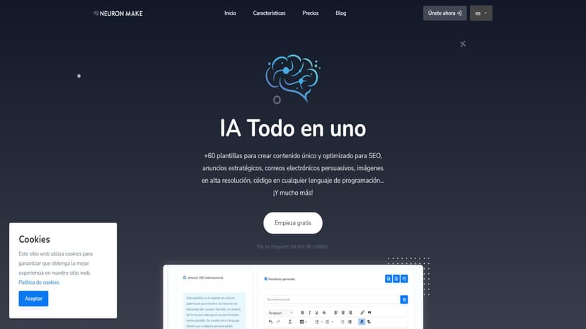 Neuron Make - Neuron Make 是一款集多种AI功能于一体的内容创作工具，支持文本、图像和代码生成。