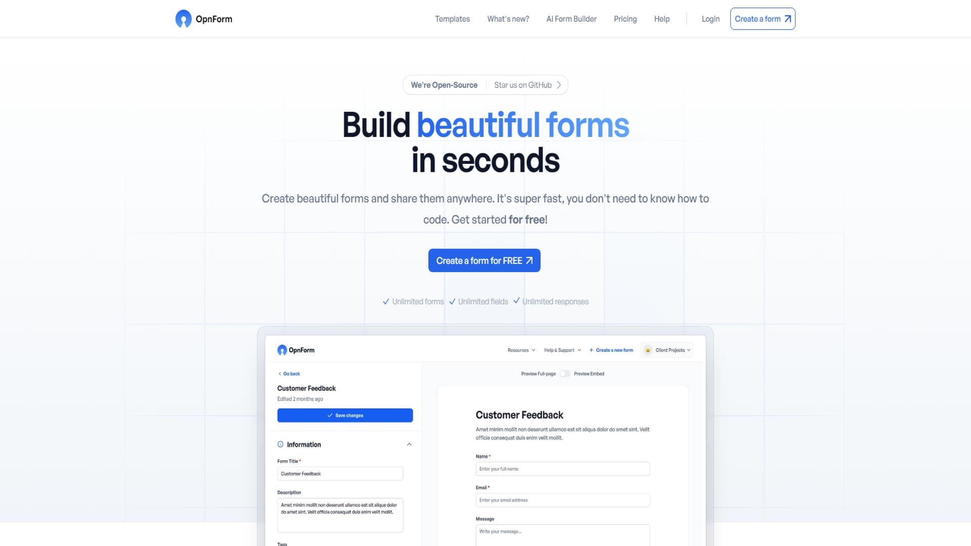 Beautiful forms & Surveys - OpnForm