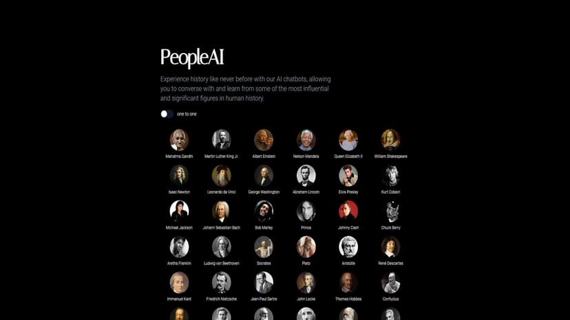 PeopleAI - 通过AI聊天机器人，与历史上最具影响力的人物对话学习，体验前所未有的历史学习方式。