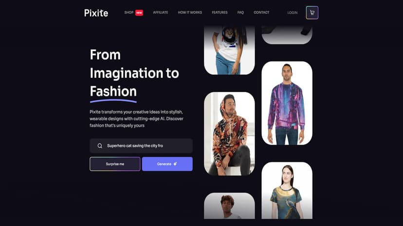 Pixite - Pixite通过AI技术革新时尚设计，让用户轻松创建个性化服饰。