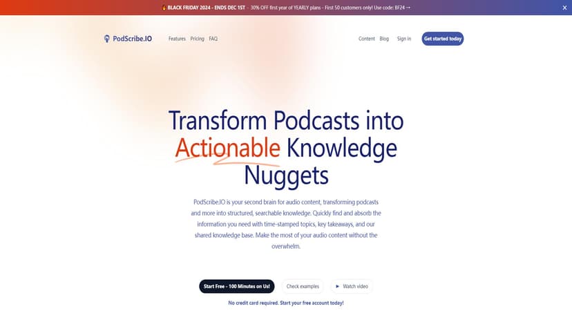 PodScribe.IO - 这是一款专注于将podcast转录及分析的工具。