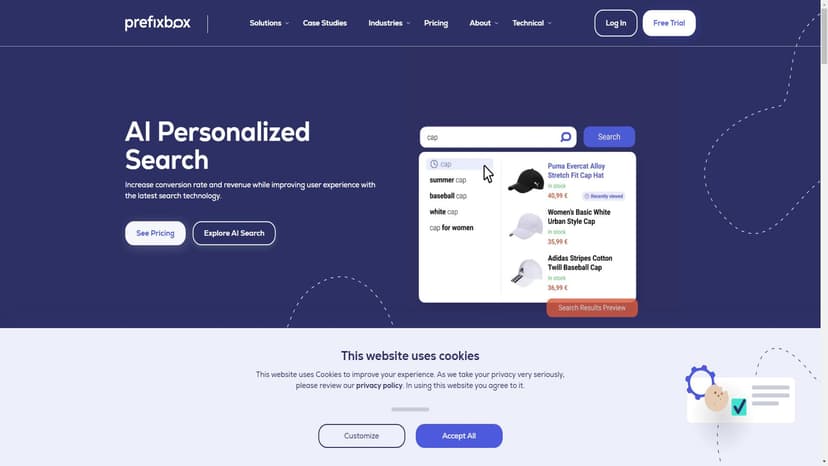 Prefixbox AI Search & Discovery - Prefixbox的全托管AI搜索、推荐和洞察解决方案可帮助企业在线商店优化用户体验，提高销售额。