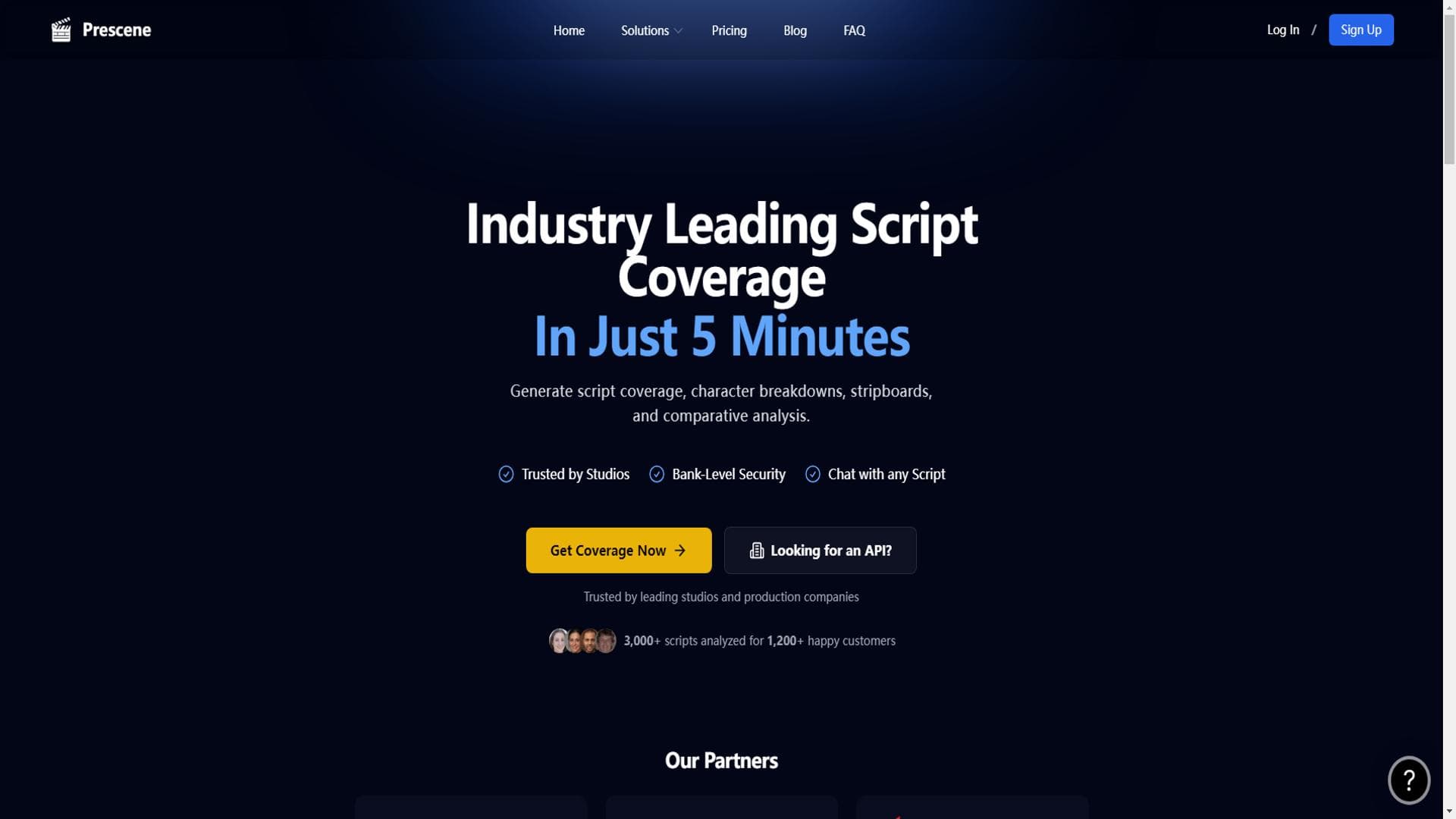 AI Script Coverage - 5分钟内获得可靠的剧本分析