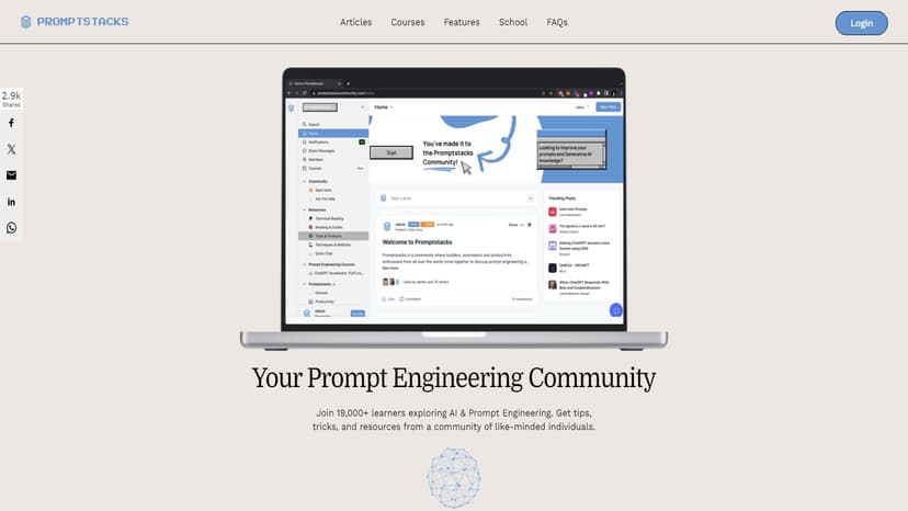 Promptstacks - Promptstacks是一个AI学习平台，专注于生成式AI和提示工程，提供社区支持和资源分享。