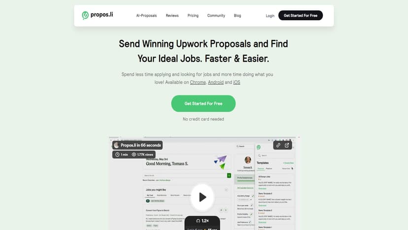 Propos.li - Propos.li通过AI工具简化Upwork提案流程，帮助自由职业者赢得更多项目。