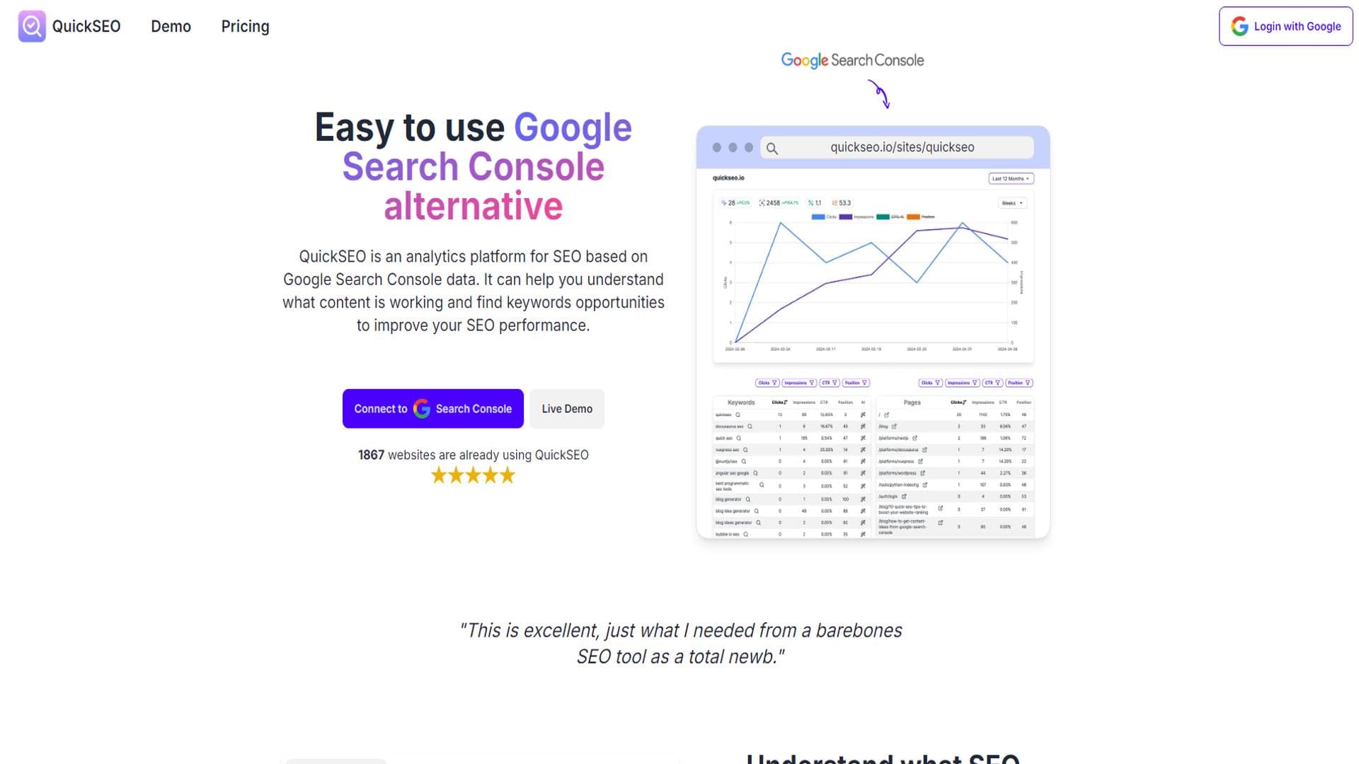 QuickSEO — 易于使用的Google Search Console替代品