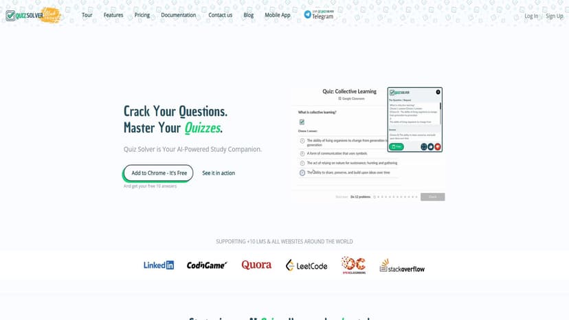 QuizSolver - 使用 QuizSolver 的 AI 测验与家庭作业解决程序今天就开始吧！轻松踏上你的 QuizSolver 之旅。只需三步便可解锁正确答案并在瞬间完成测验。