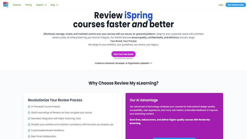 Review My eLearning - 体验AI辅助的在线学习课程评审。