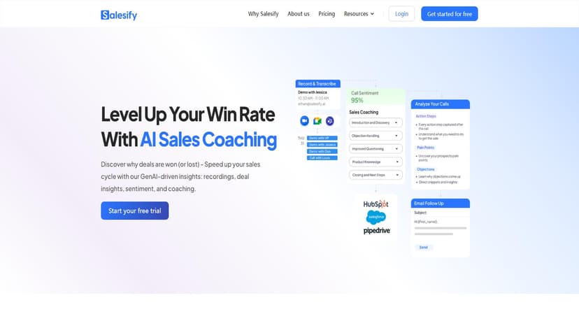 Salesify AI Sales Coach - Salesify AI销售教练是一款个性化、实时辅导的销售绩效提升工具。
