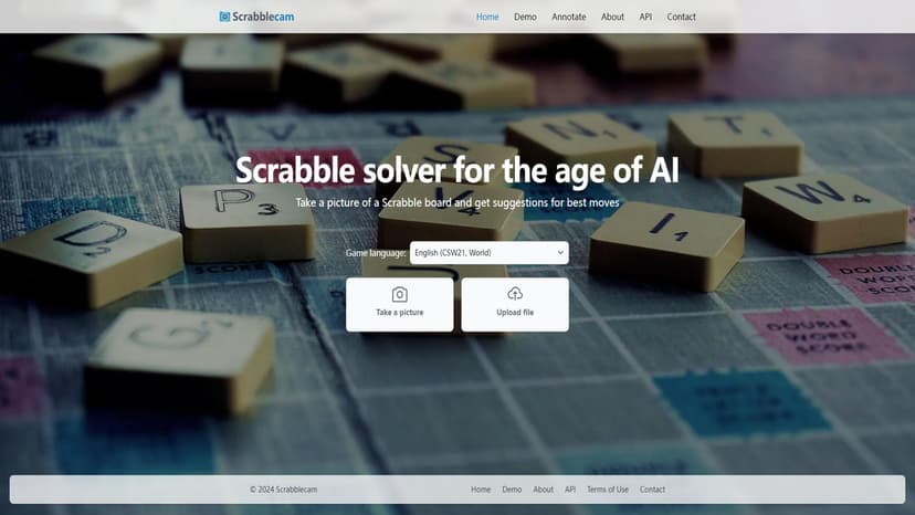 Scrabblecam - Scrabblecam是一款AI工具，用于从真实的Scrabble棋盘照片中找到最佳走法。