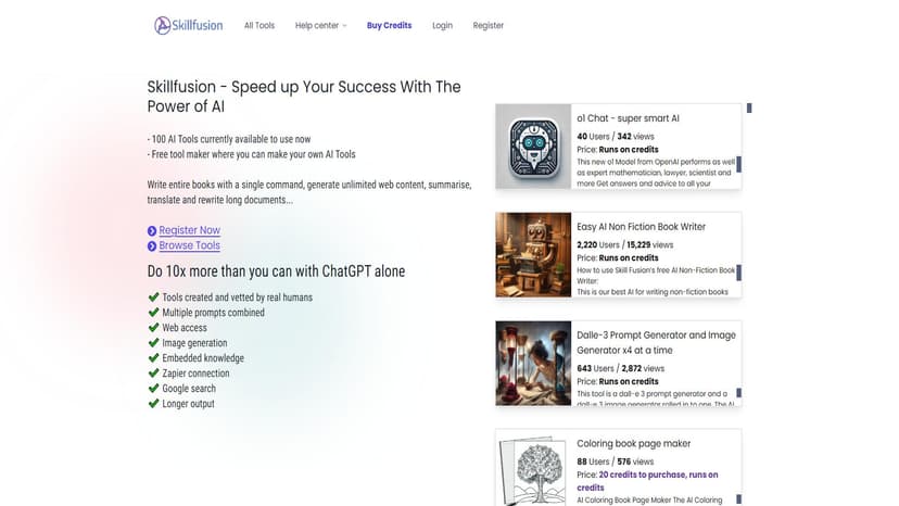 Skillfusion - Skillfusion是一个基于create-react-app构建的AI市场平台，提供了多种功能和服务。