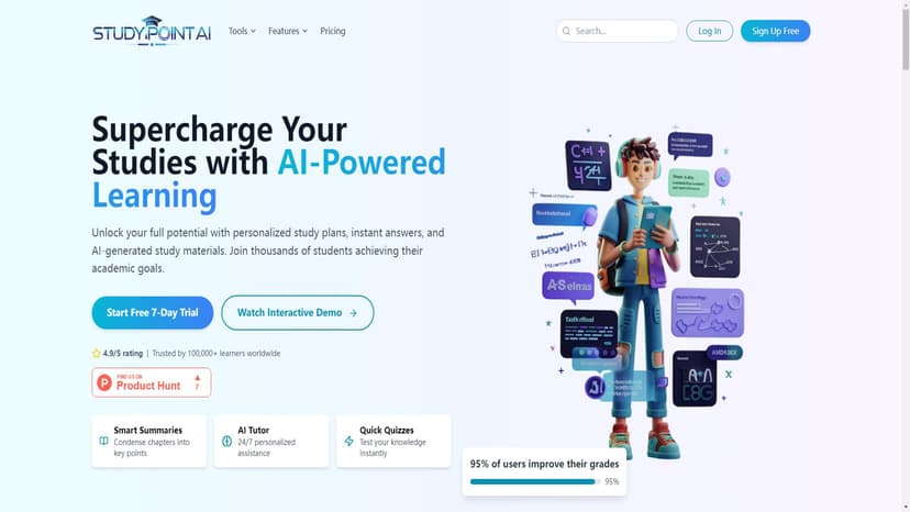 Study Point AI - 提供专家作业帮助、逐步数学解答和AI写作辅助，提升学业成绩。