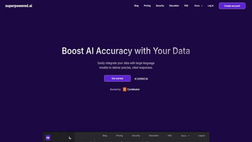 Superpowered AI - 这款工具名为“Superpowered AI”，具备Retrieval Augmented Generation API功能，简介为“强大的API工具，Retrieval Augmented Generation高效实现”。