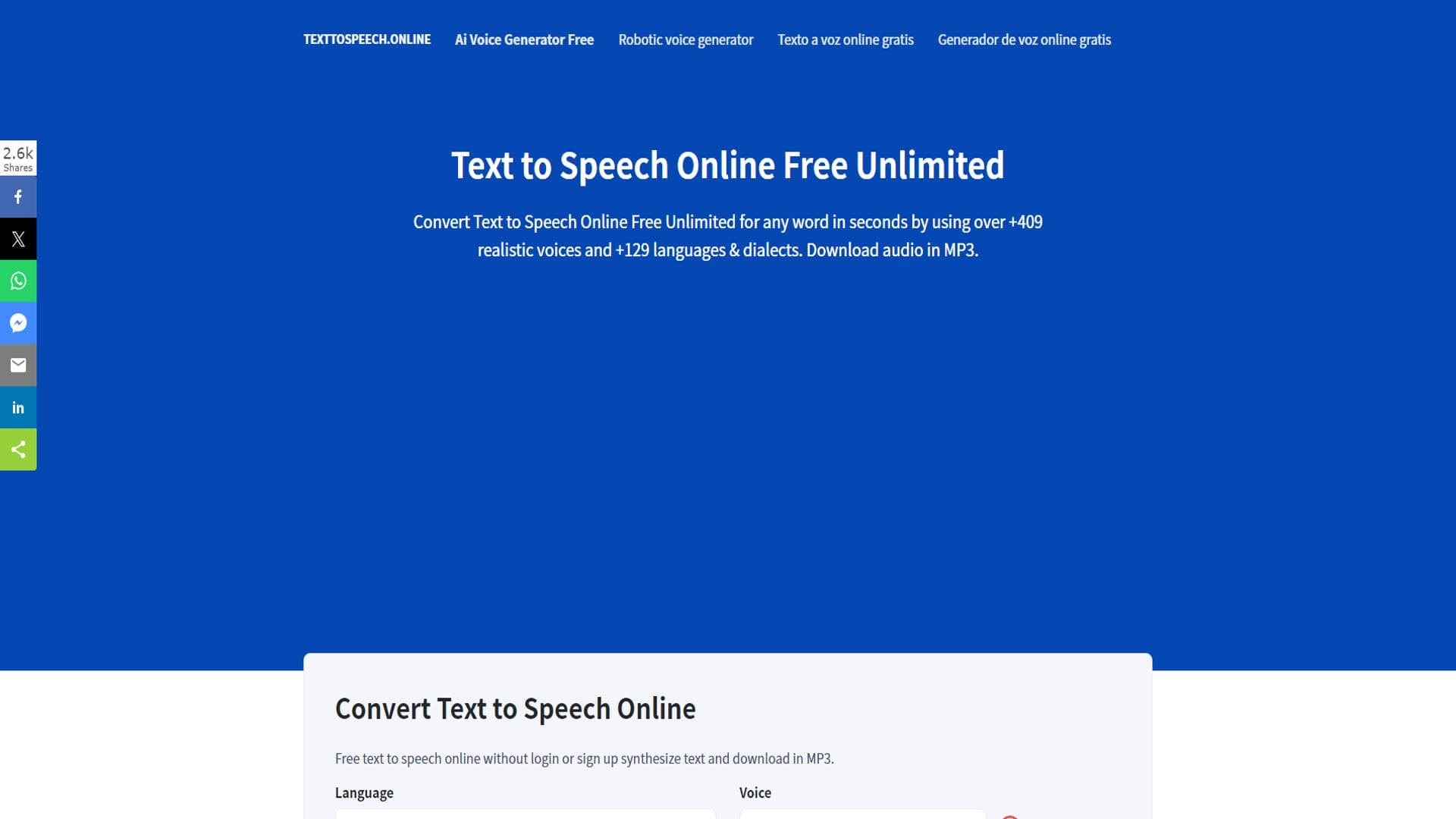 Text To Speech Online ❤️ FREE UNLIMITED