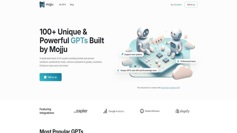 Unique Custom GPTs by Mojju - Mojju自家制作的OpenAI GPT工具库，涵盖多个应用场景。