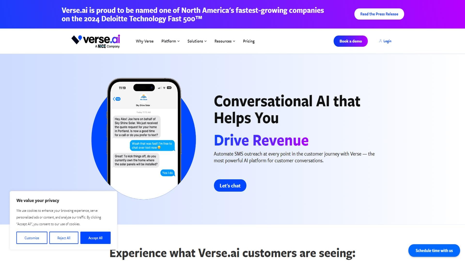 Convert leads with AI-powered SMS conversations! | Verse.ai