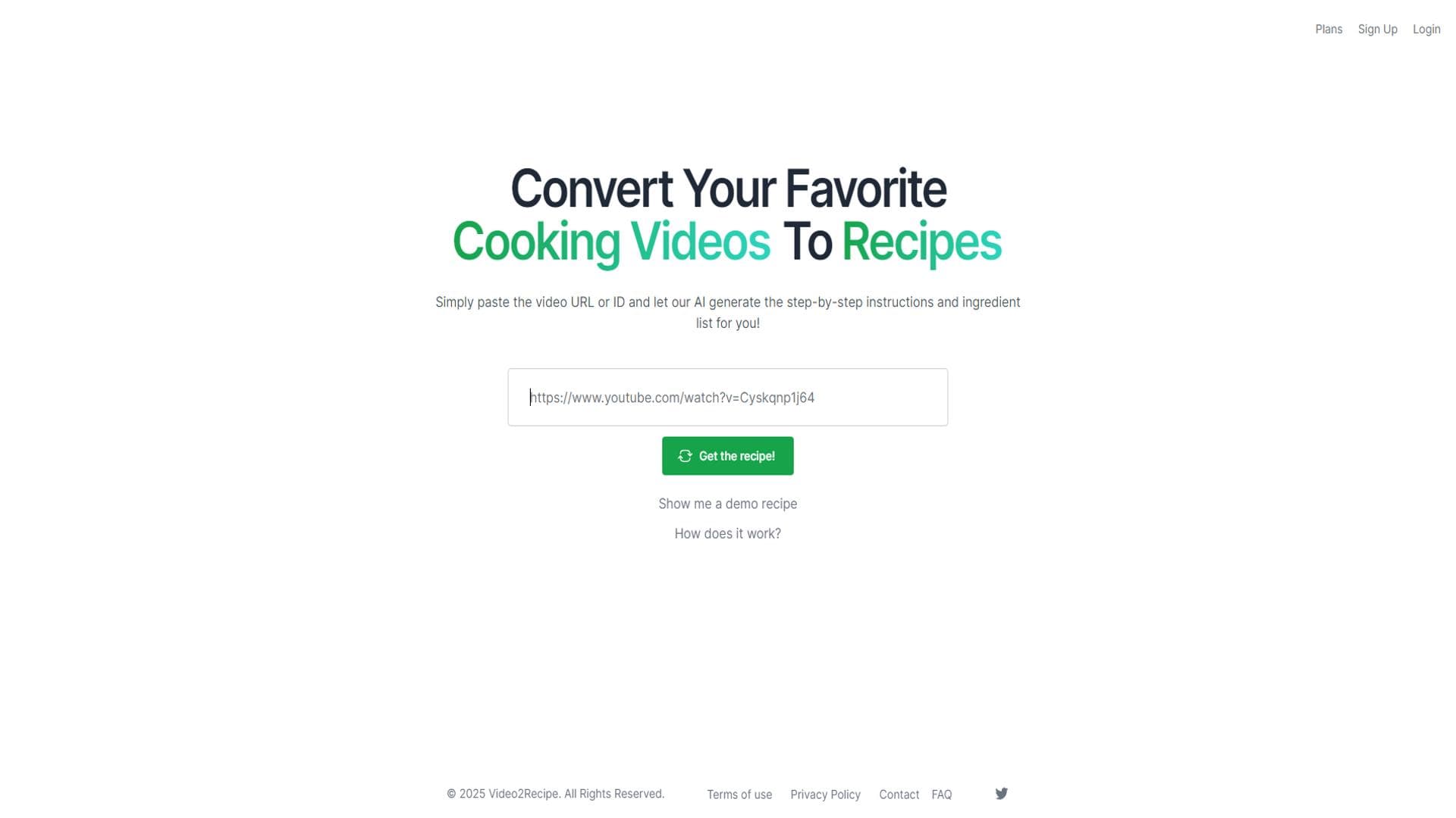 Video2Recipe | Convert