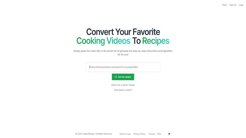 Video2Recipe - 将喜爱的烹饪视频秒变食谱，快捷便利，尽在Video2Recipe｜Convert。
