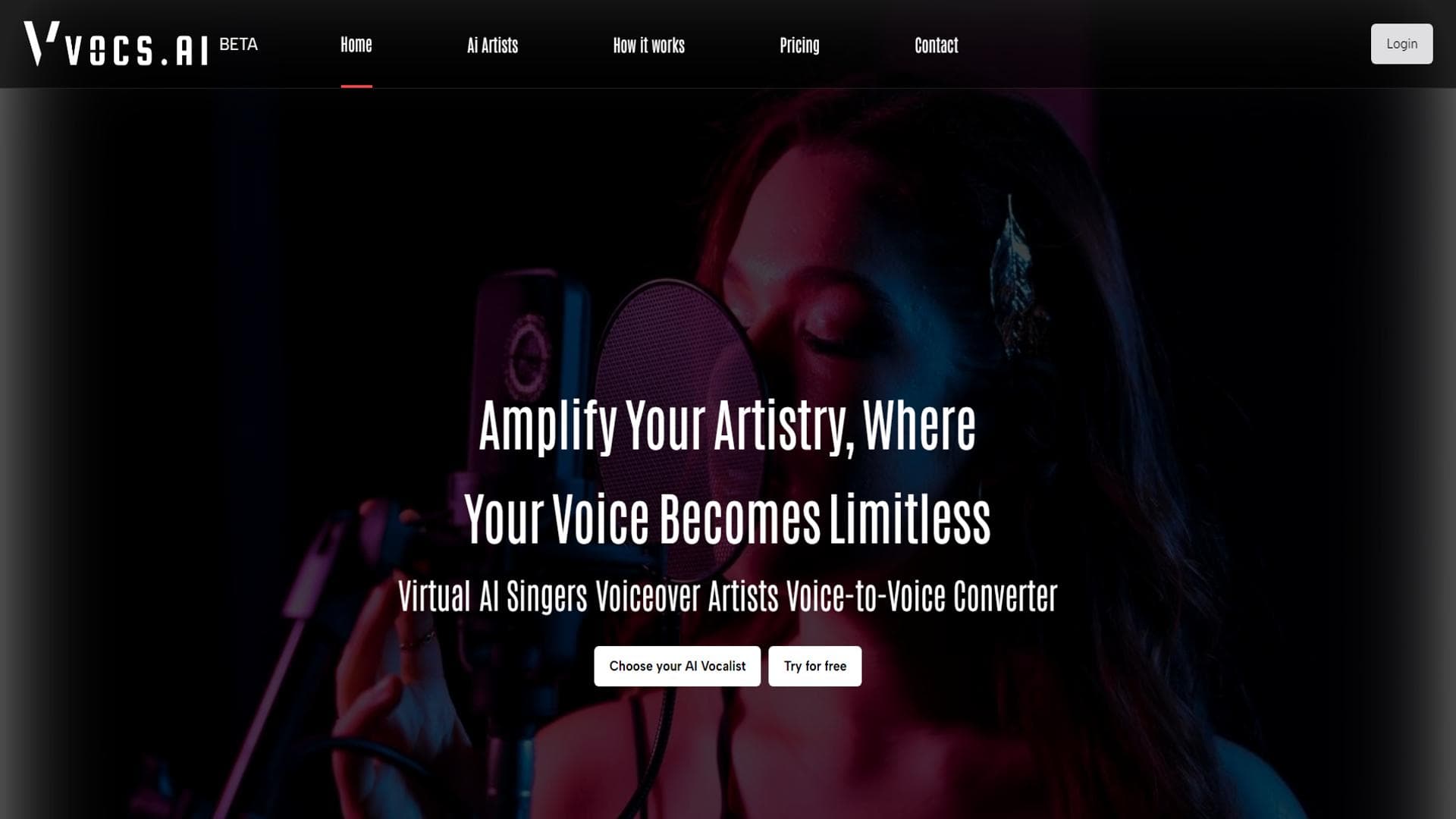 Vocs AI | AI 声音转换生成器与原创歌手和饶舌选项