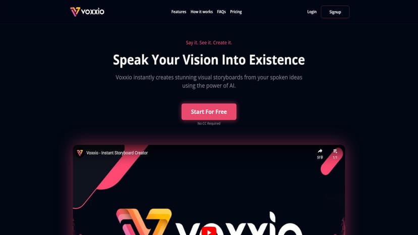 Voxxio - Voxxio将口头想法转化为精美的故事板，无需设计技能。