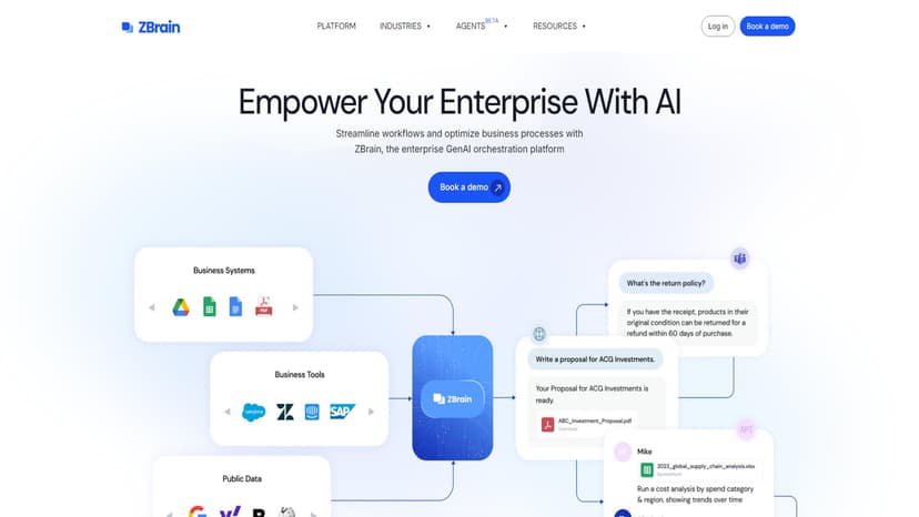 ZBrain - ZBrain 是一款全能型的企业级 AI 平台，可以帮助业务评估 AI 准备情况、识别机遇，并部署定制化的 AI 解决方案和智能代理。