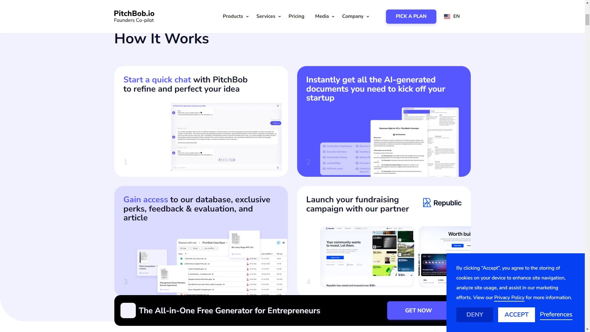 AIÂ Pitch Deck Generator & Co-Pilot for Building Startup | PitchBob