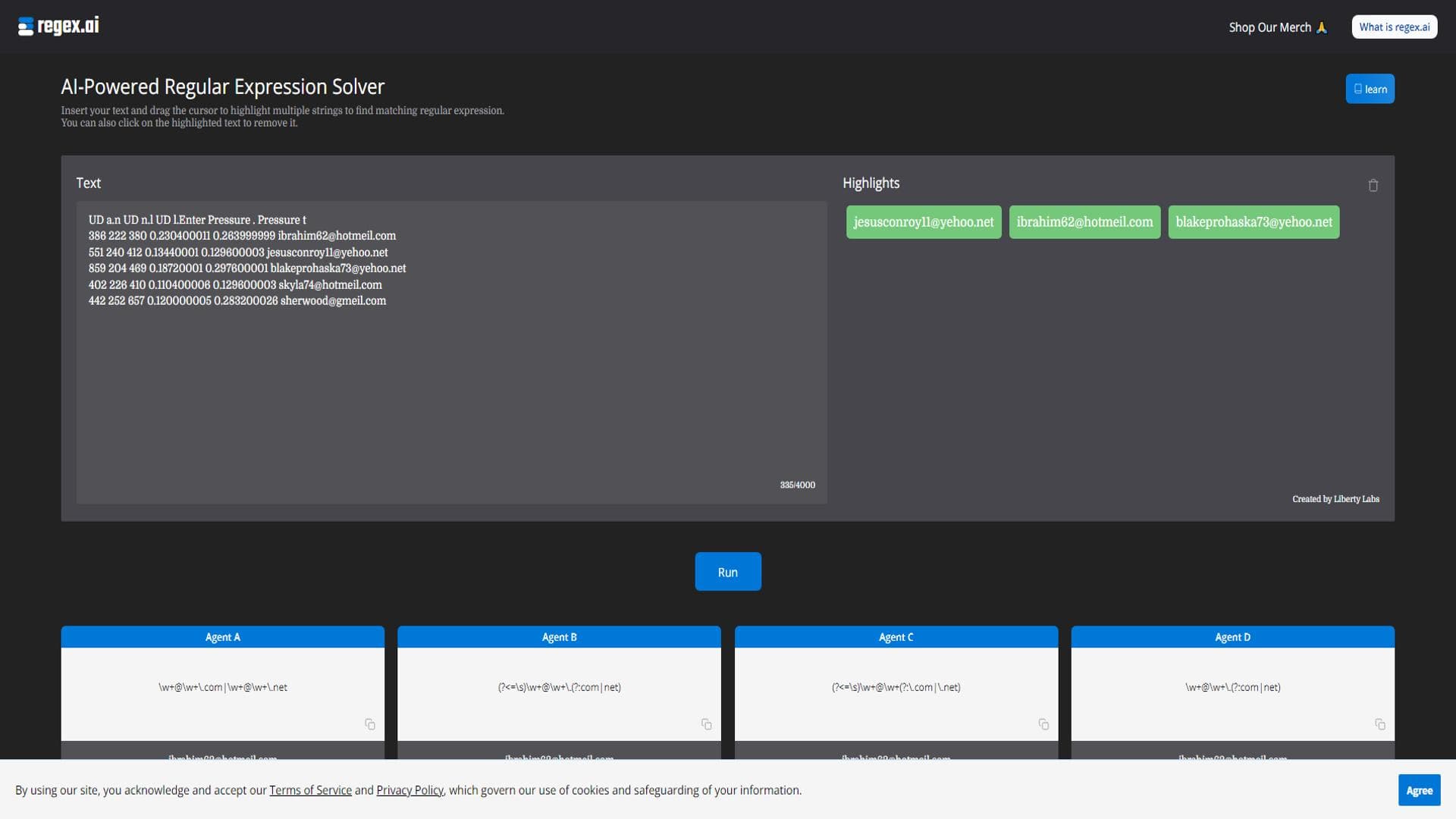 Regex.ai - Artificial Intelligence Regular Expression Generator